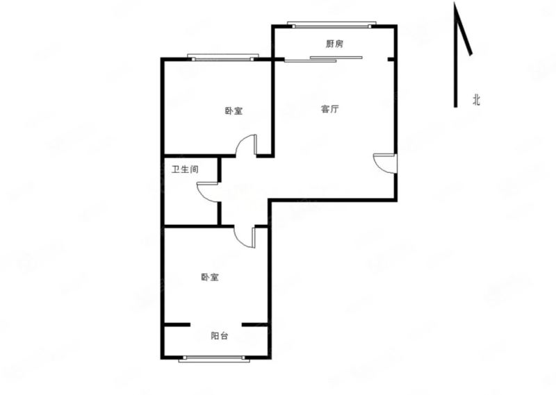 天河桐盛2室1厅1卫84.53㎡北49万