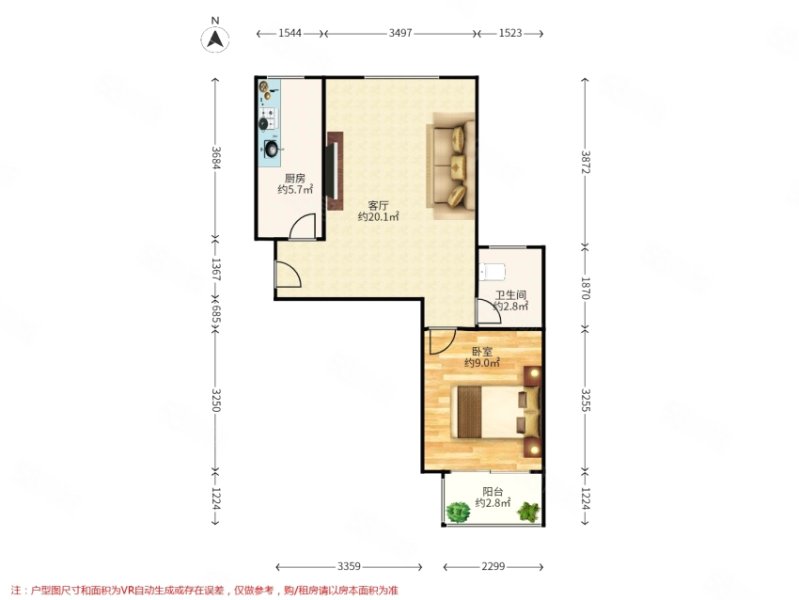 鼎顺嘉园(东区)2室1厅1卫60㎡南北138万