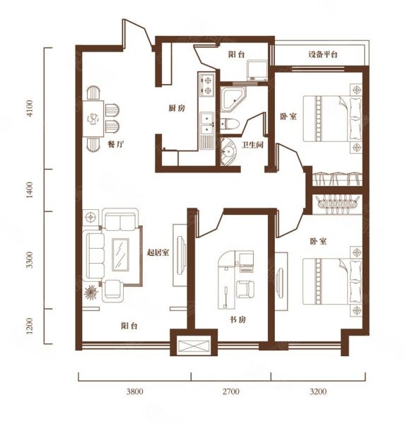 百年香樟花园3室4厅2卫148㎡南北79万