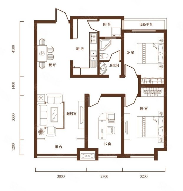 百年香樟花园3室4厅2卫148㎡南北79万