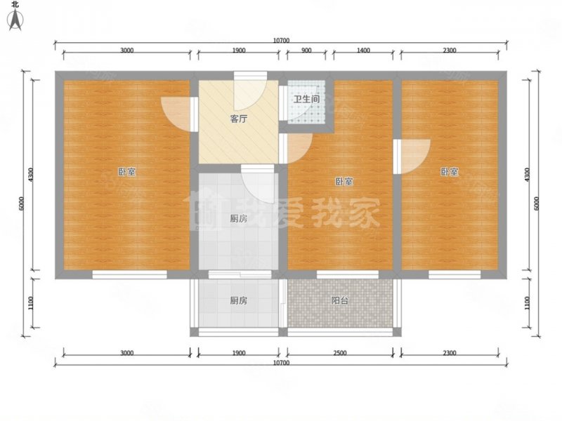 文杏苑3室1厅1卫58.89㎡南42万