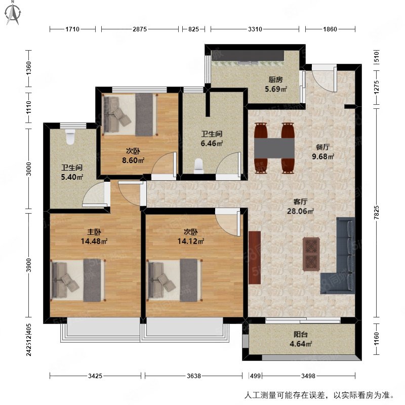 【10图】临平崇贤金航府3室2厅,祥生绿都京杭府(公寓住宅)-杭州58同城