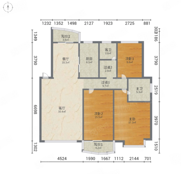 建业绿色家园3室2厅2卫140㎡南北71.8万