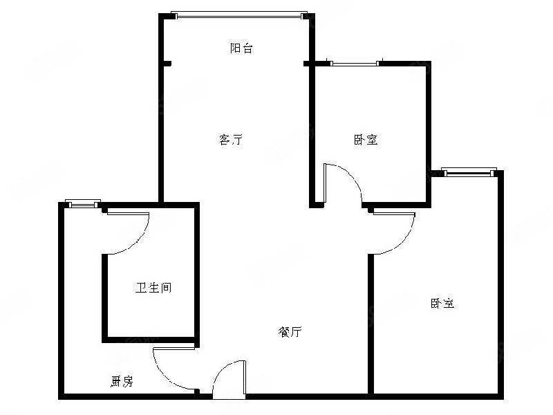 银翔后住2室2厅1卫64.58㎡南北73万