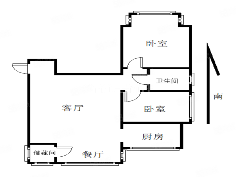 银泰花园2室1厅1卫107㎡南北102万