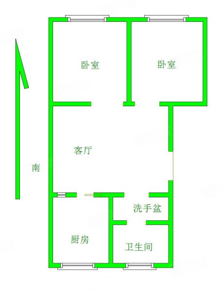 二粮库家属楼2室1厅1卫74㎡南北43万