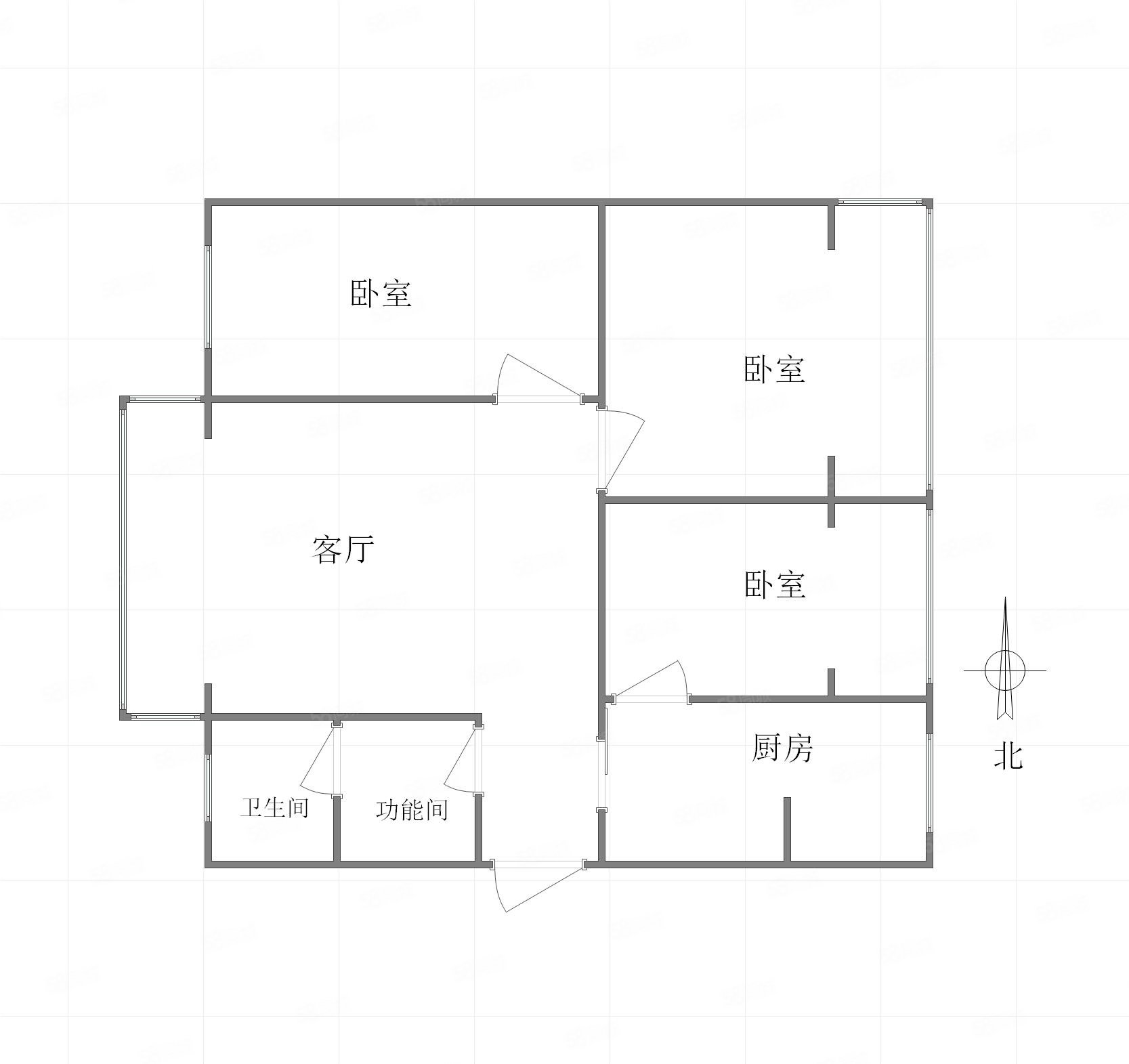 国航小区3室2厅1卫95㎡南北72万