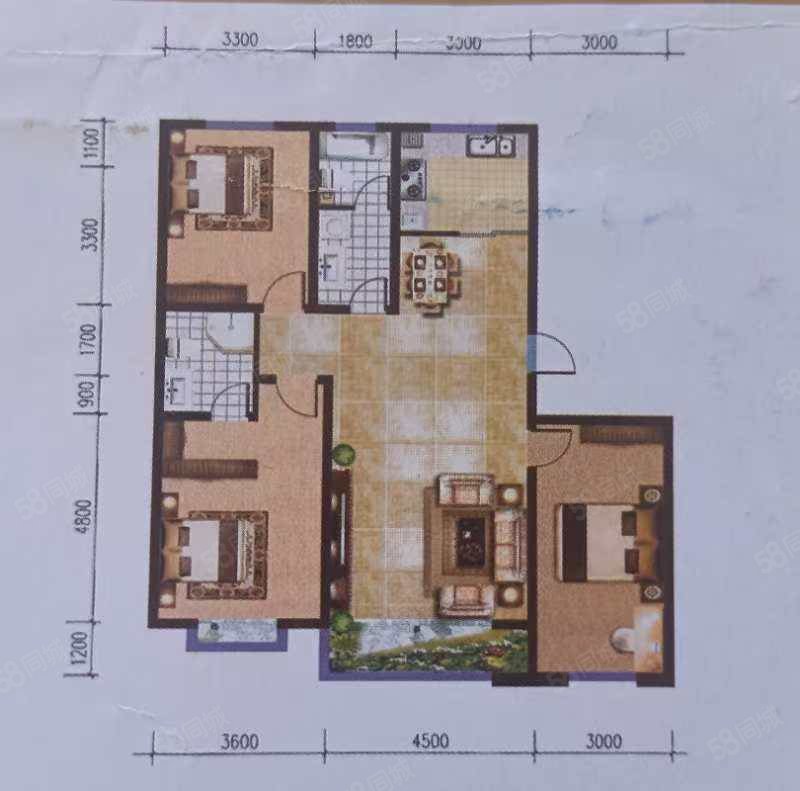 和谐小区3室2厅2卫140㎡南北68.8万