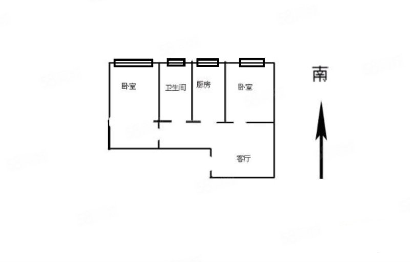 北斗新苑2室2厅1卫66.87㎡南48万