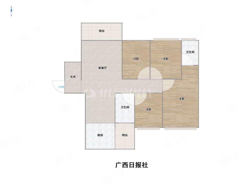 广西日报社宿舍4室2厅2卫143.28㎡东北265万