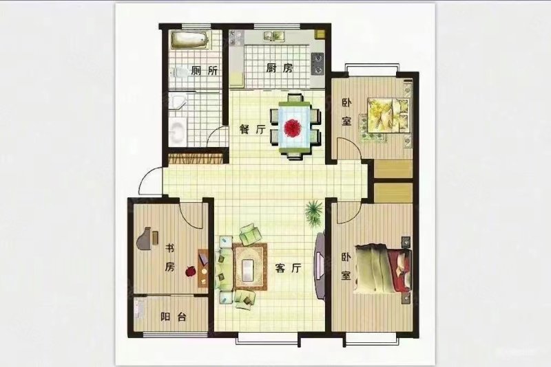 蓝天欢乐颂一期3室2厅1卫102㎡南北68万