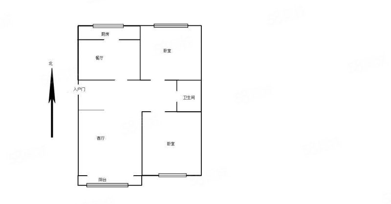 富民新区2室2厅1卫89.7㎡南北149万