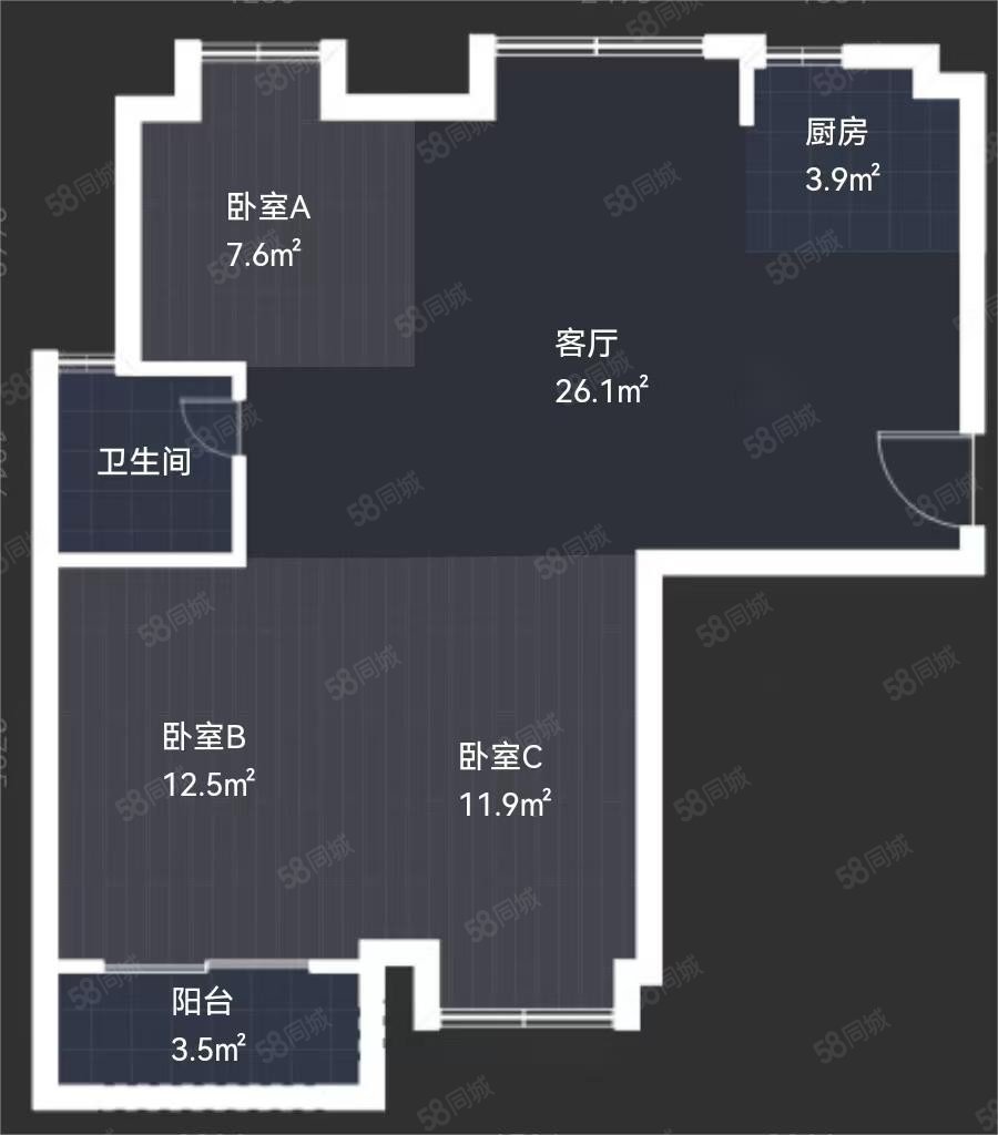 新城南北通透方正户型 采光通风好 性价比高,霞镜新城六区-福州58同城