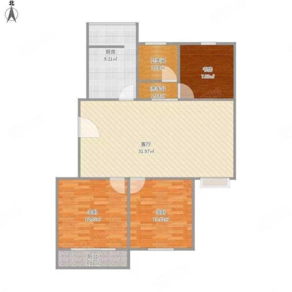 世纪城(东区)3室2厅1卫100㎡南北51.8万