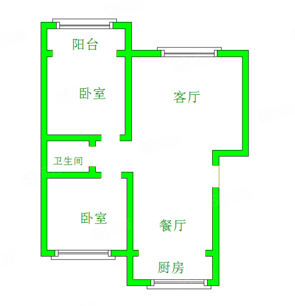 恒昌新天地2室2厅1卫95.8㎡南北44.8万