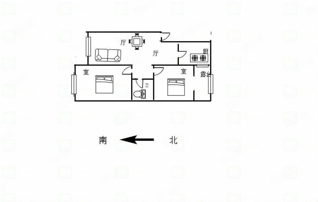 柏林大道2室2厅1卫86㎡南北74.8万