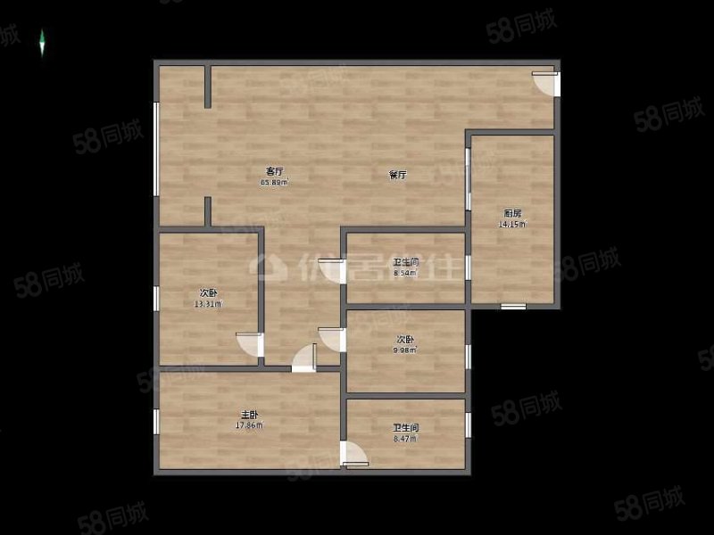 江南帝都3室2厅2卫117㎡南北64.5万