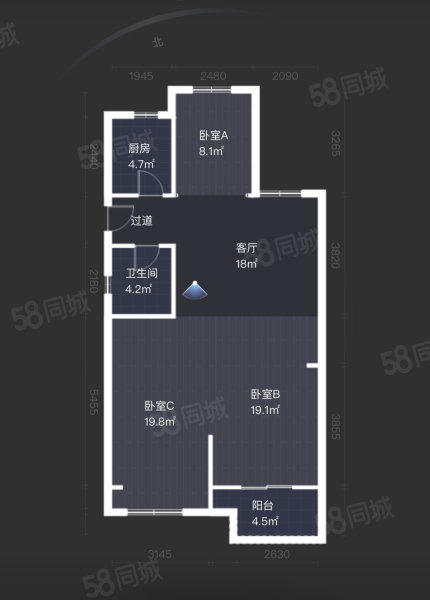 翠樾府3室2厅2卫104㎡南北80.8万