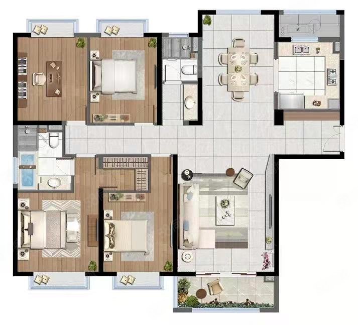 山河源墅4室2厅2卫179㎡南北160万