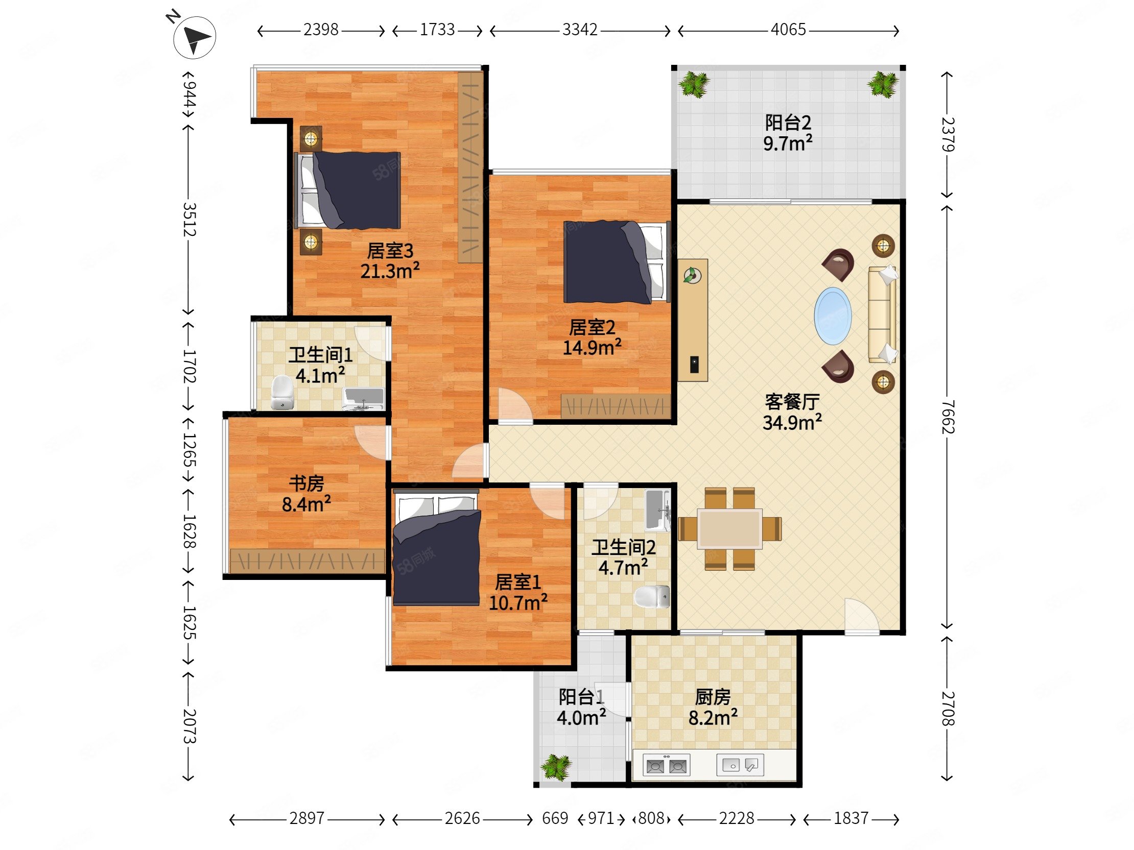 乐城4房装修保养很好欢迎咨询