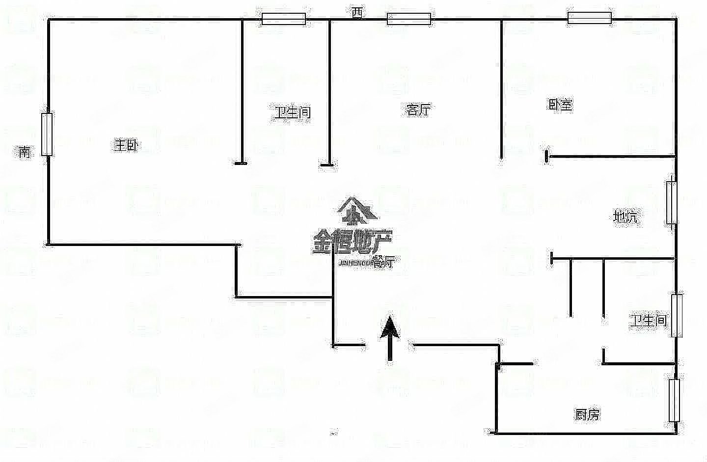 温州城3室2厅2卫121㎡南北54.7万