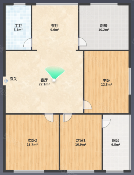 书香门第3室2厅1卫92㎡南北23.9万