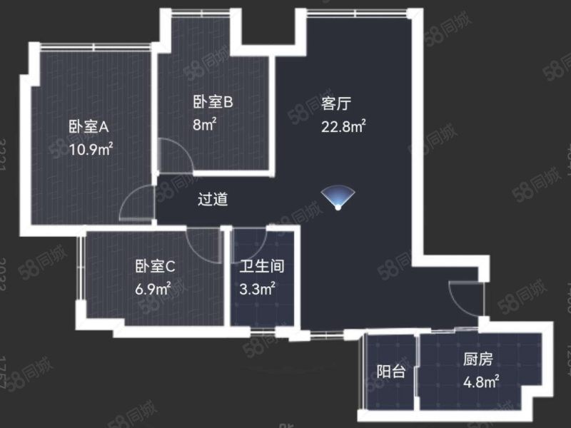 首创花与城(一期)3室2厅1卫76.48㎡东129万