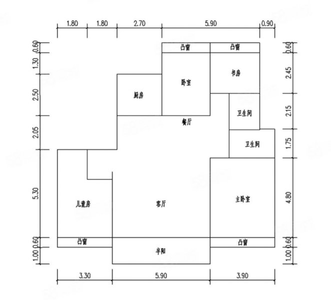 万科翡翠之光4室2厅2卫148.94㎡南北320万