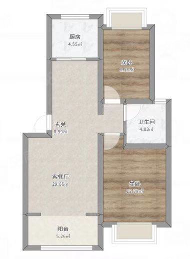 星海湾2室2厅1卫85.5㎡南北76万