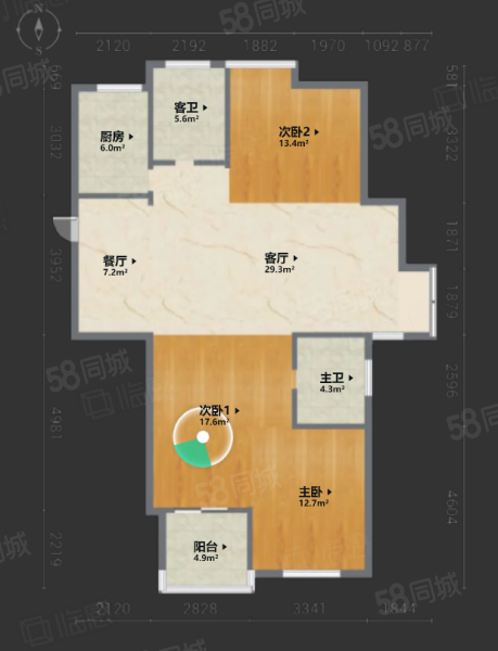 亲亲家园(江北)3室2厅2卫131.62㎡南209.8万