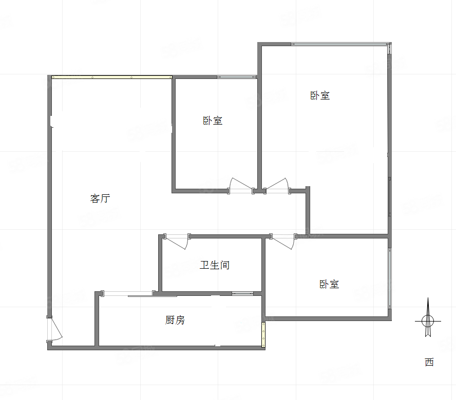 御华兰亭(二期)3室2厅1卫98㎡南北80万