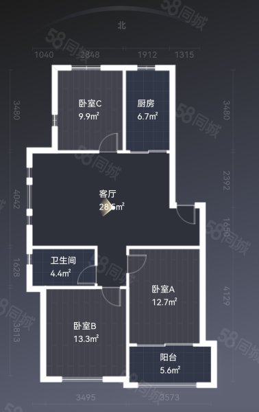 锦绣前程3室2厅1卫104㎡南北129.8万