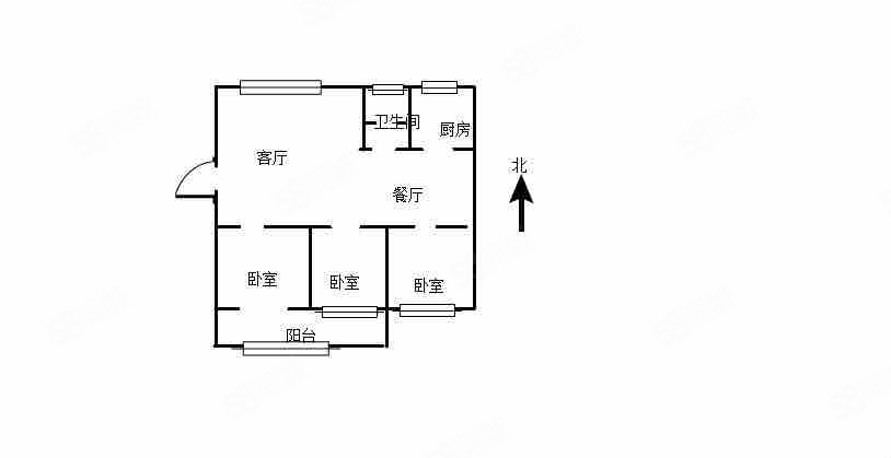 圣水花园东苑3室2厅1卫103㎡南北70万