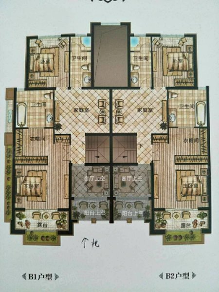 新田城二期住福5室3厅4卫230㎡南北160万