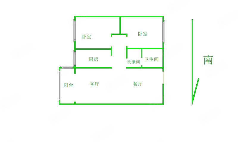 鹏祥小区东区2室2厅1卫91㎡南北51万