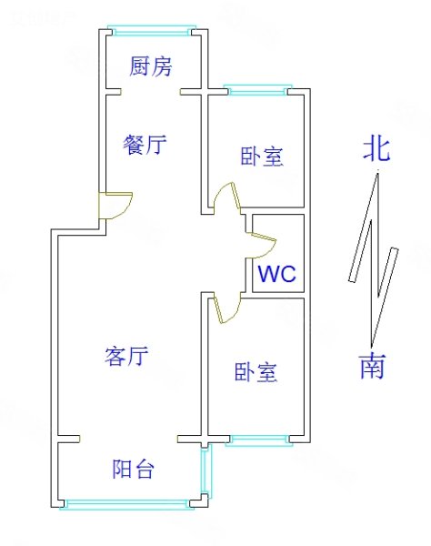 广益绿景逸苑2室2厅1卫90.81㎡南北53万