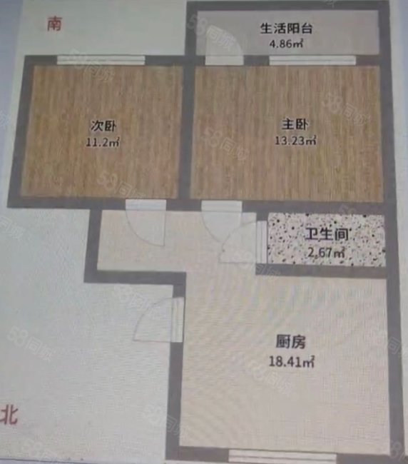 珊瑚大楼2室1厅1卫50.6㎡南北65万