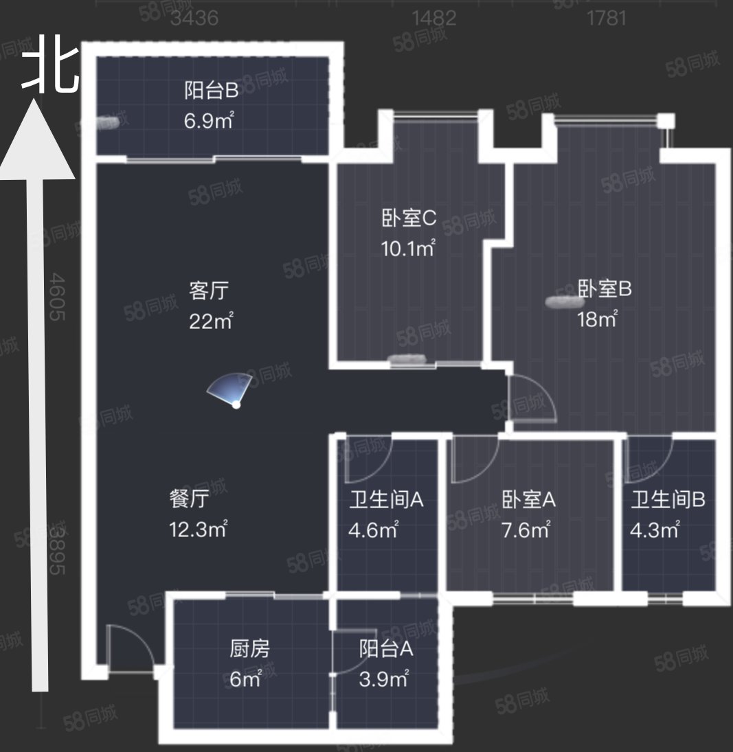 银石雅园3室2厅2卫105.38㎡北249万