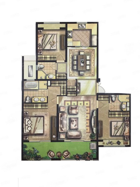 清风华苑 南北通透四房 二房南 毛坯 二中未用 满5年