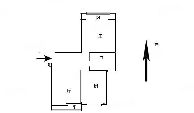 盛华景苑1室1厅1卫61.12㎡南北430万