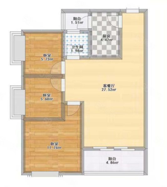 湘氮新3区3室3厅1卫99㎡南北18.8万