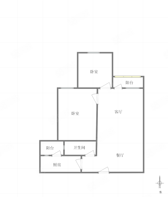 和黄御峰(四期)2室2厅1卫72.55㎡东75万