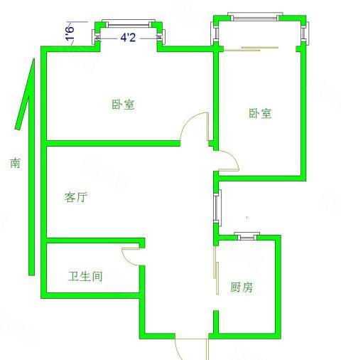 龙城花园2室2厅1卫82㎡南北27万