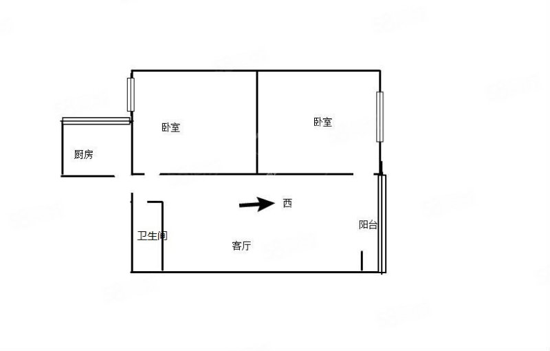 小西门春建司宿舍2室1厅1卫46㎡东西66万