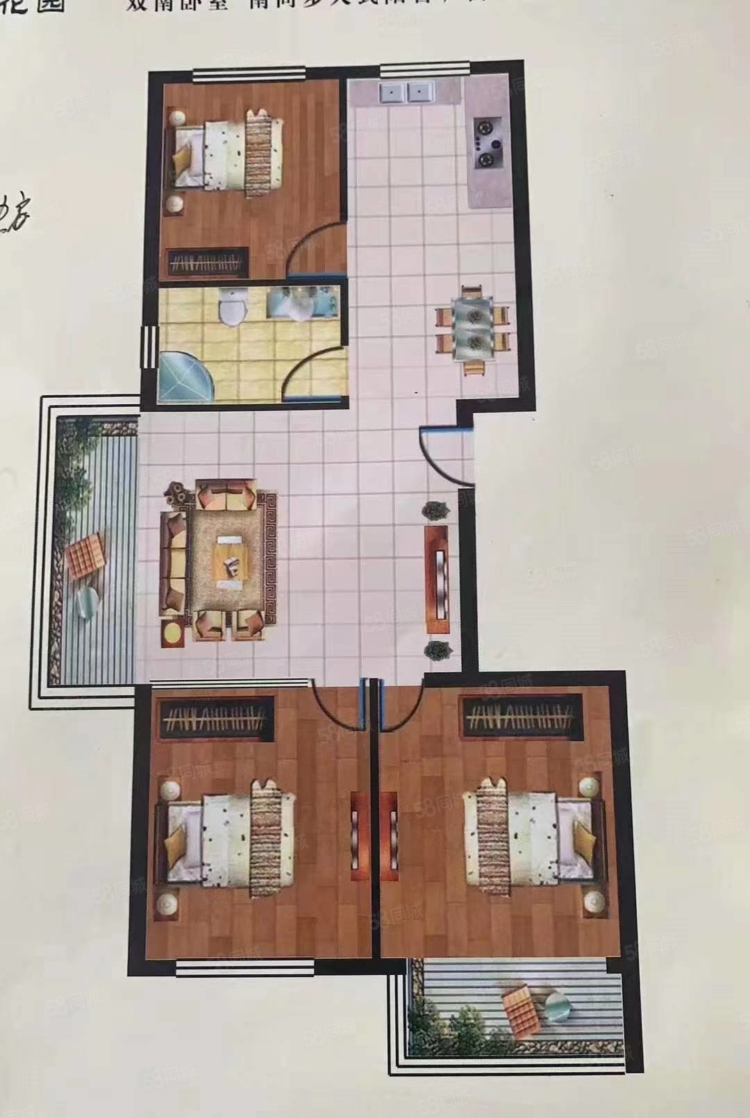 府佑家园3室2厅2卫132㎡南北70万