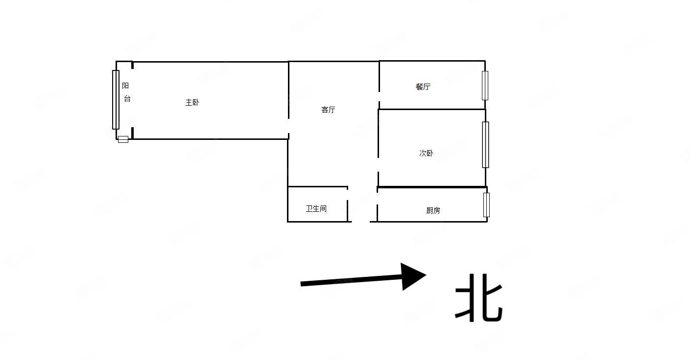 天辰公寓2室2厅1卫77.41㎡南95万