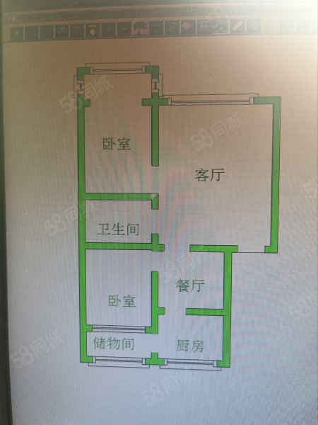 铁路小区2室2厅1卫75㎡南北15万