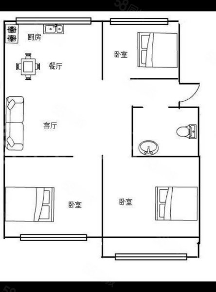 轮胎西村3室2厅1卫94㎡南北23.8万