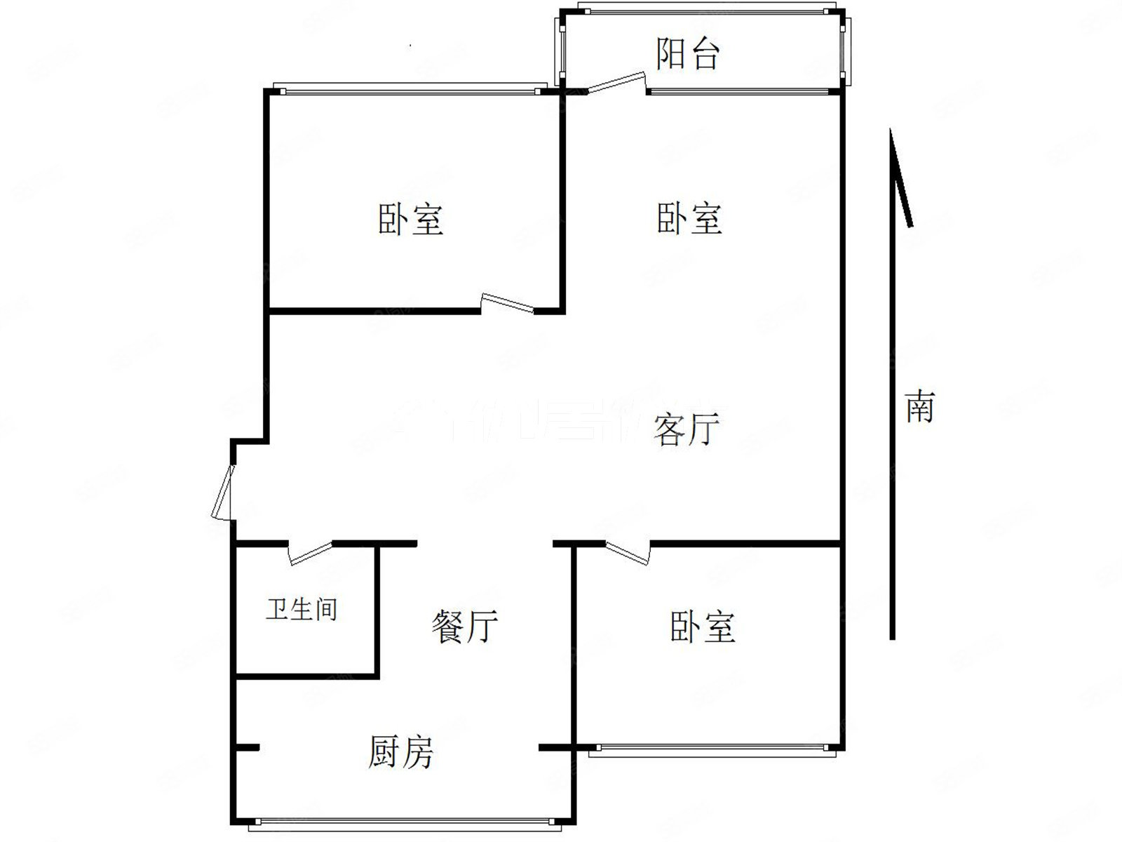 百灵小区3室2厅1卫113㎡南北135万