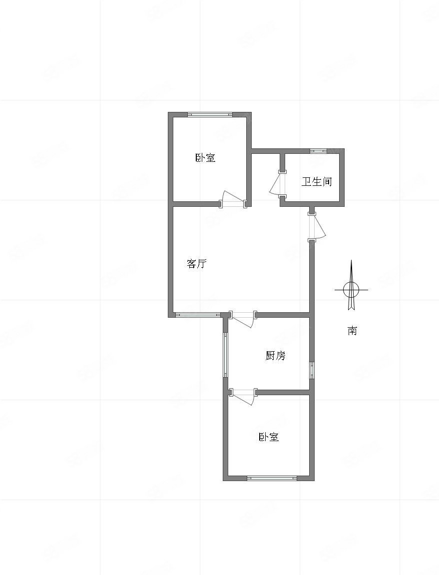 洋河花园贵安园2室2厅1卫55㎡南北55万